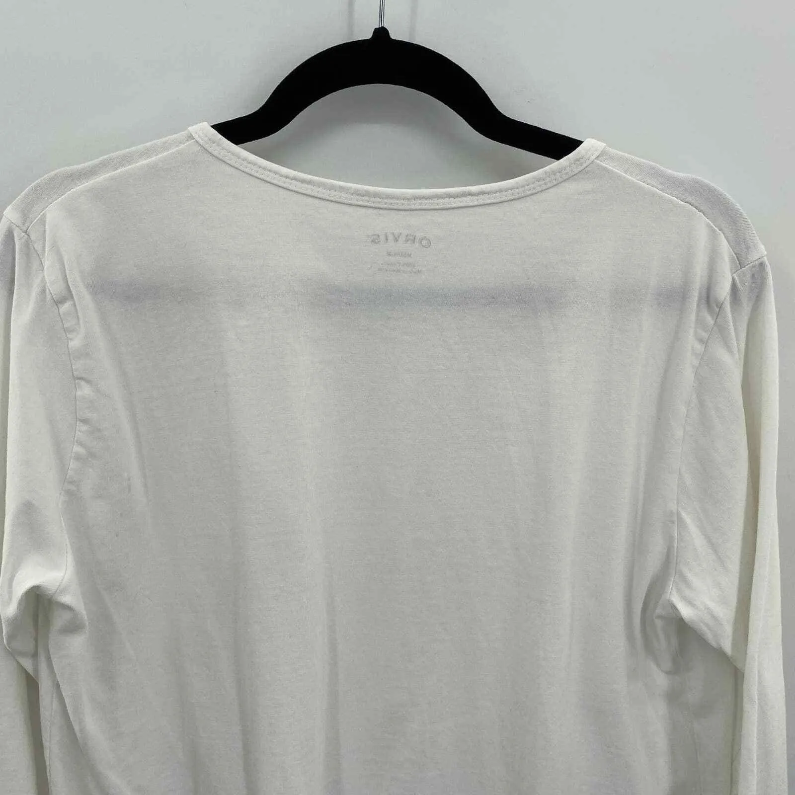 Orvis Shirt Womens Medium White 100% Cotton Gathered Front‎ Long Sleeve - Image 5