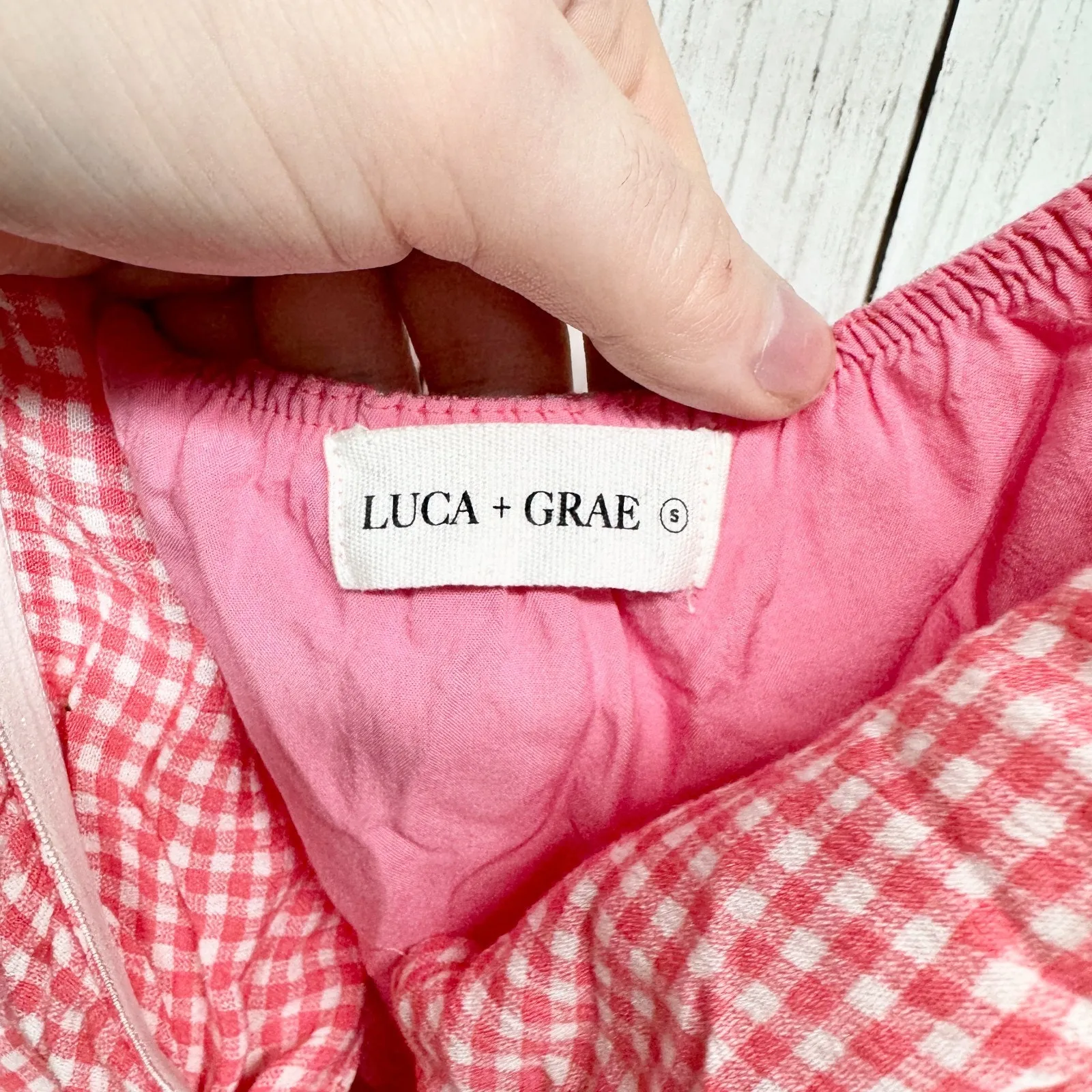 Luca + Grae Romper Women Cottage Small Red Gingham Plaid Tie Front Sleeveless - Image 5