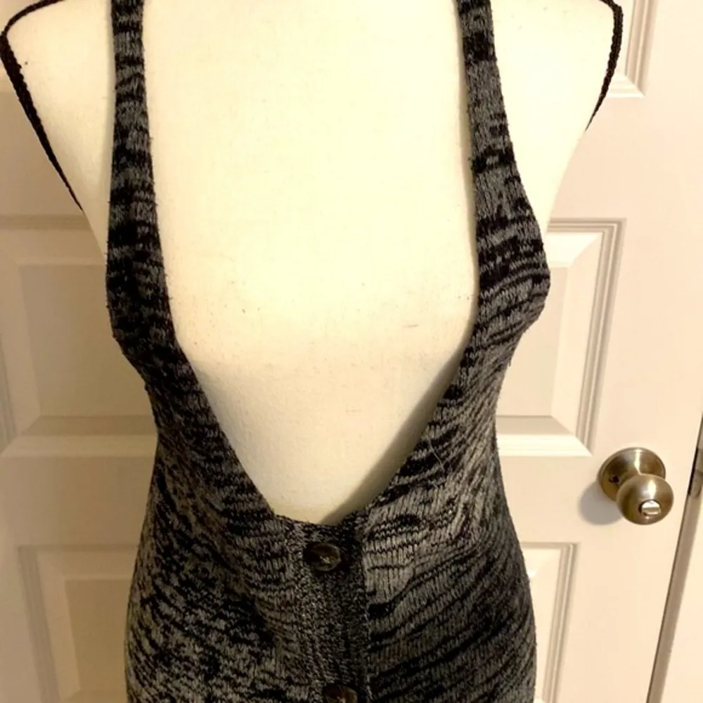 Mudd || Black/grey long razorback cardigan with pockets - Image 2