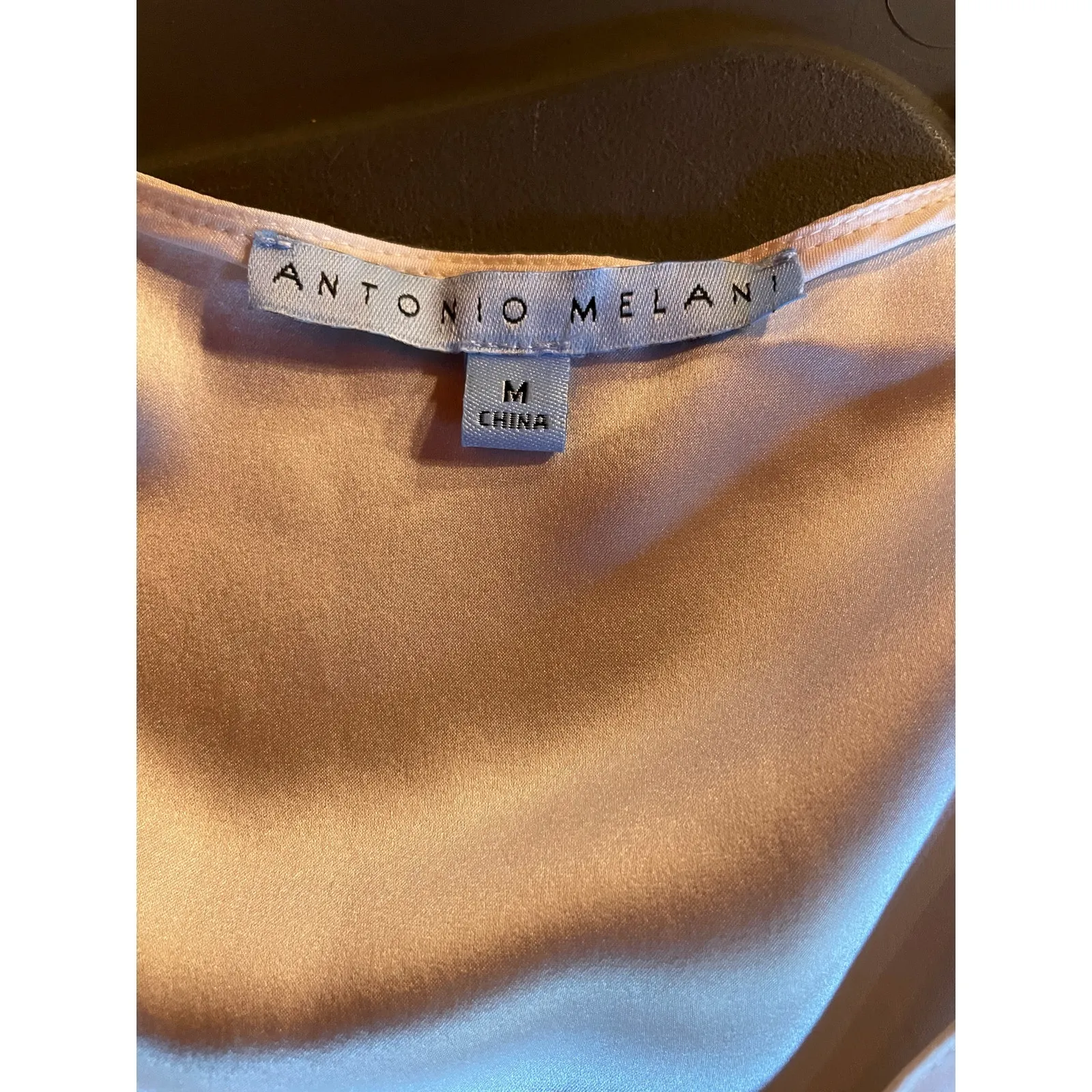 Antonio Melani 100% Silk White Blouse Top sz M - Image 9