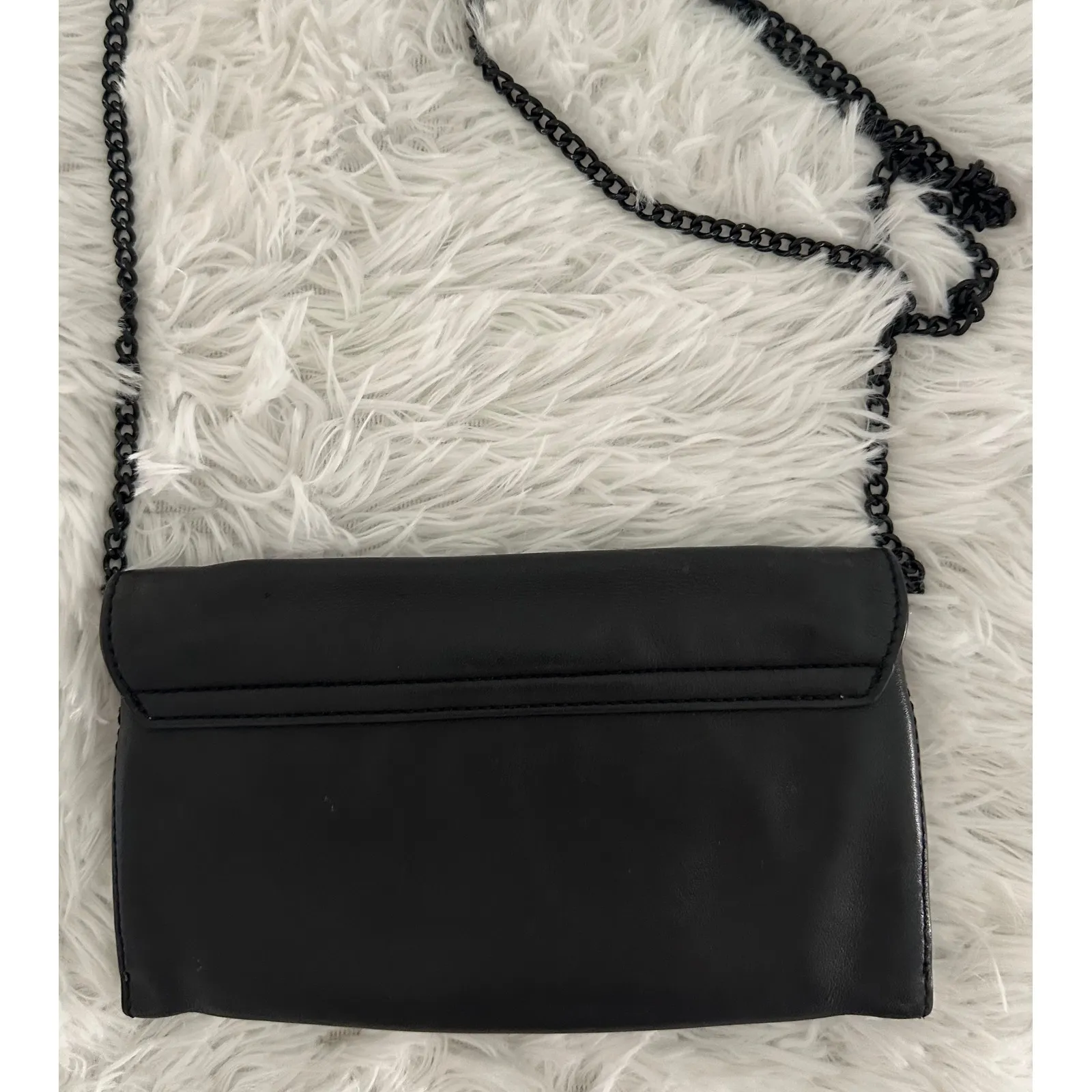 Loeffler Randall  Tab Black Leather Clutch Bag - Image 7