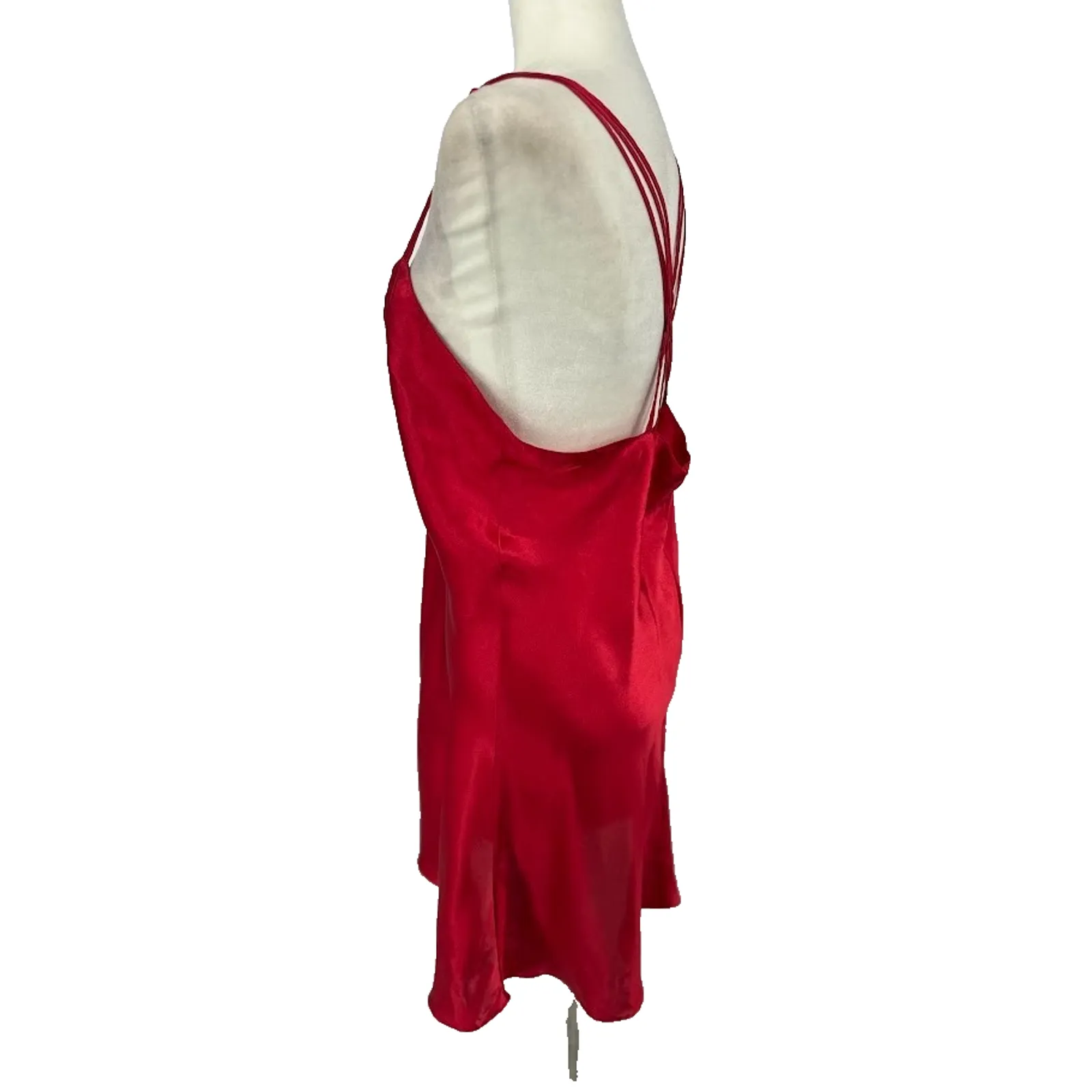 Vtg Inner Most Red Silky Nightie Lingerie Negligee Nightgown Size L Sexy Wedding Size L - Image 3