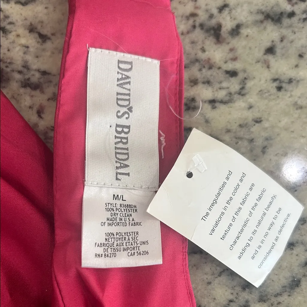 David's Bridal Vibrant Pink Women's Belt - Image 2