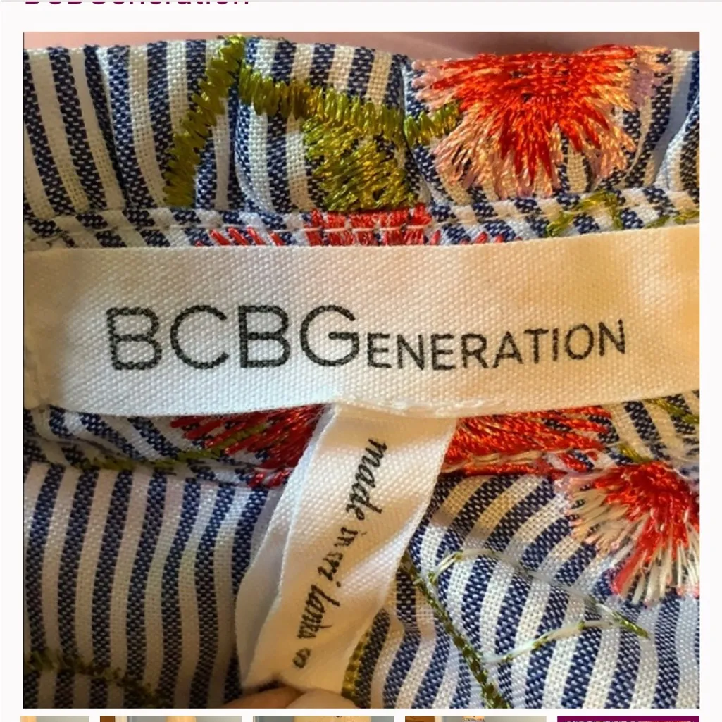 BCBGeneration Striped Floral Embroidered Top - Image 4