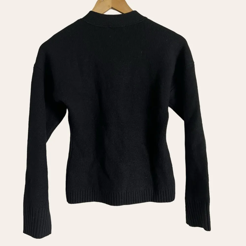 Madewell Black Wool Blend V-Neck Slim Fit Button Front Cardigan Sweater Size XXS - Image 6