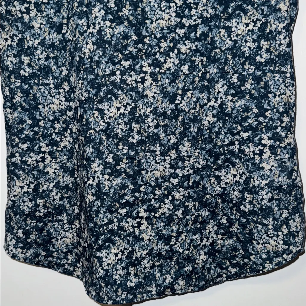 Eddie Bauer Cotton Short Sleeve Button Down Shirt Blue Floral Women’s Small S - Image 6