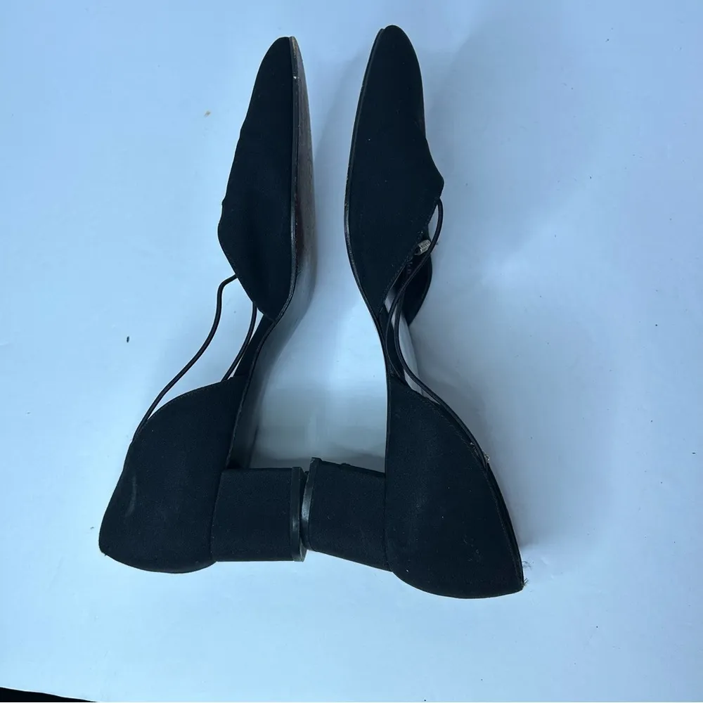 Vintage 90s 1990s Black Chunky Heel Pumps Mary Jane Strap 9.5 - Image 12