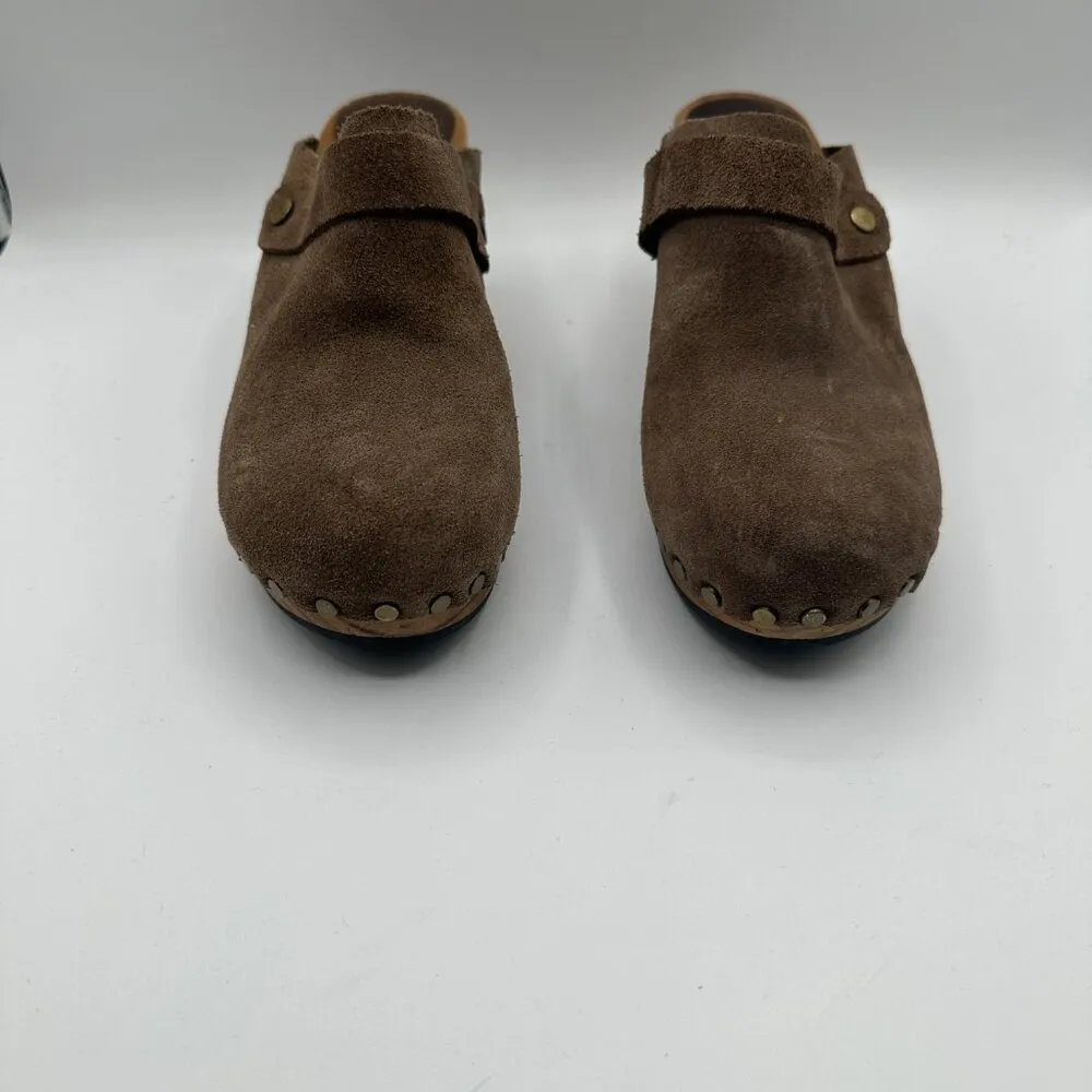 Lisa B. Brown Suede Mule Clogs Women's 37 Size 6 - Image 2