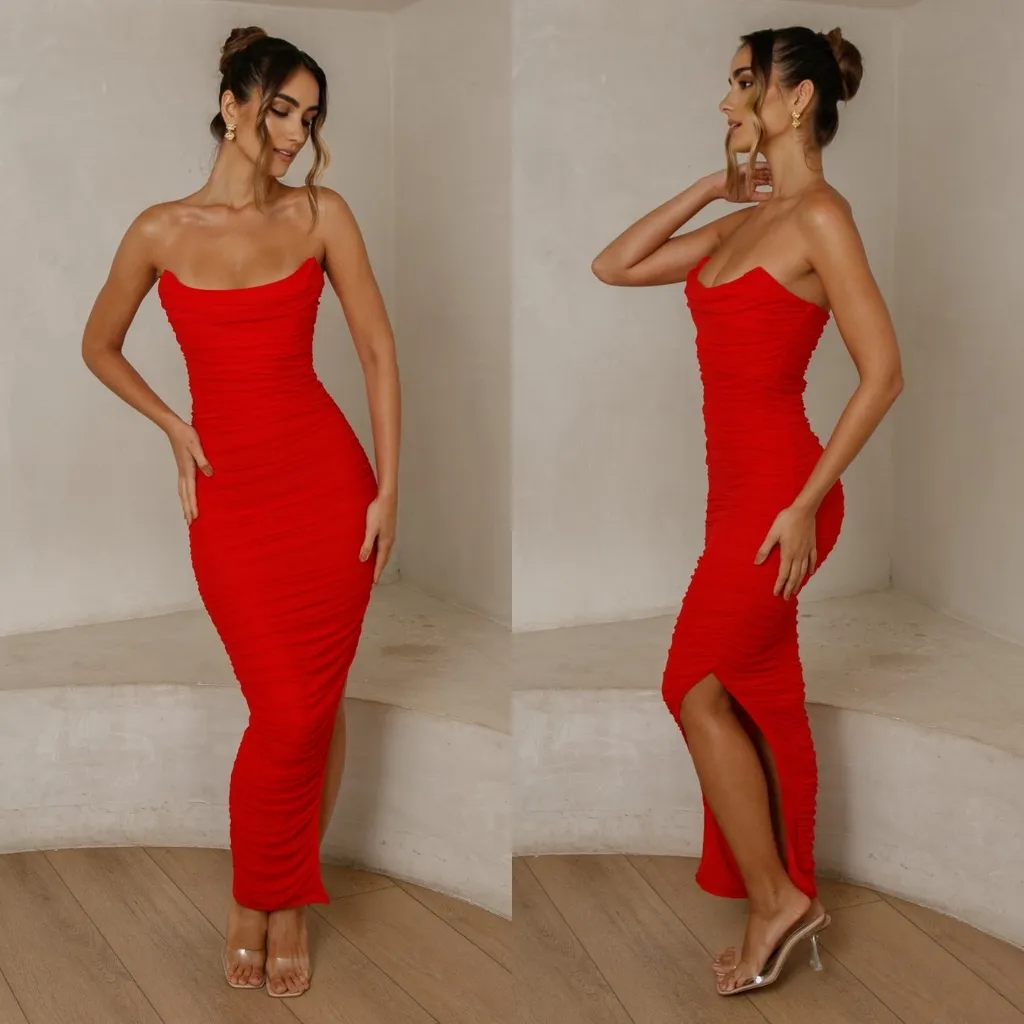 Jaus Isabelle Red Maxi Dress Size 8 - Image 2