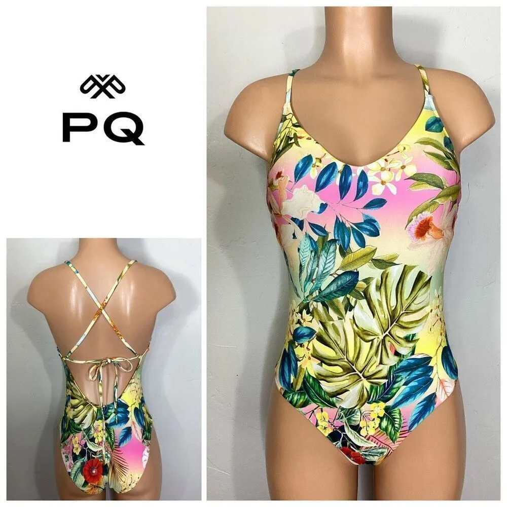 New. PQ Pilyq floral one piece swimsuit. Small . Retails $149 - Image 4