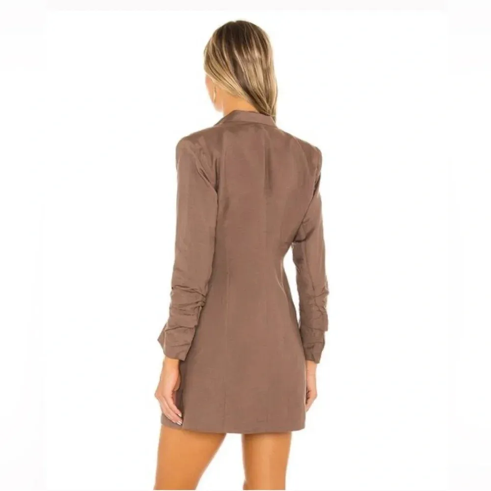 ASTR the Label Blazer Dress in Mocha Brown - XS - Long Sleeve Mini XS - Image 2