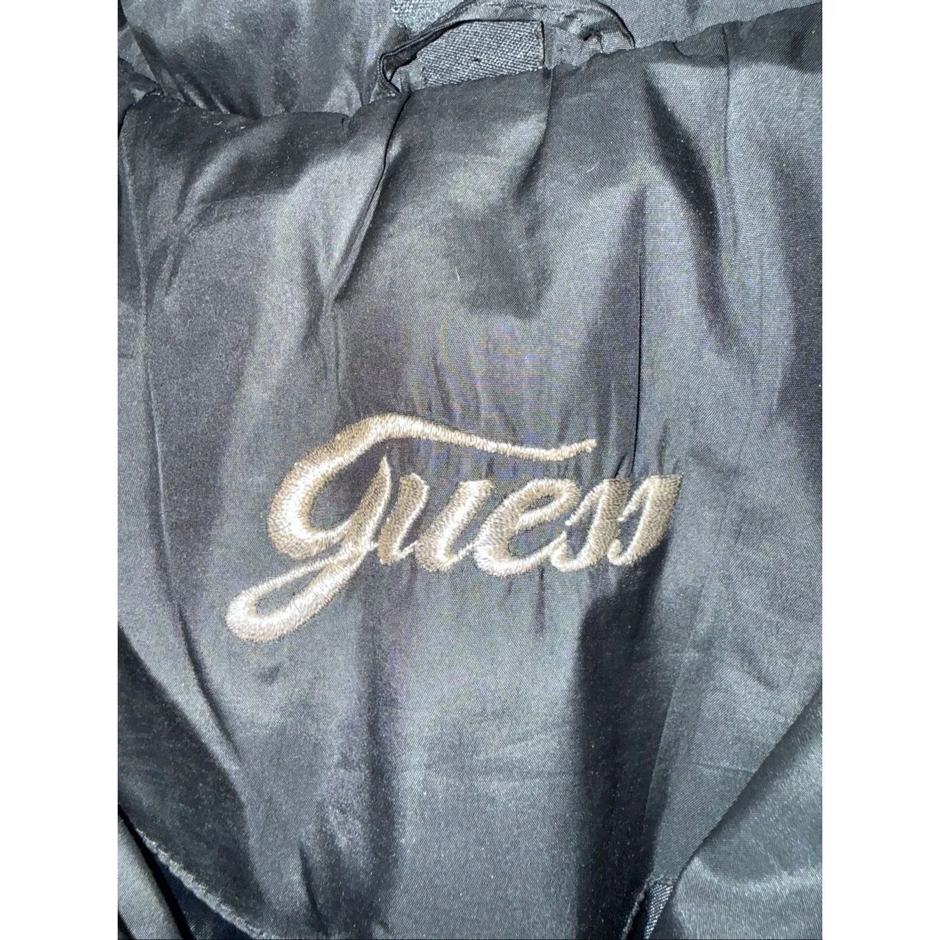 Guess Black Feather Down Puffer Jacket Sz M - Image 3