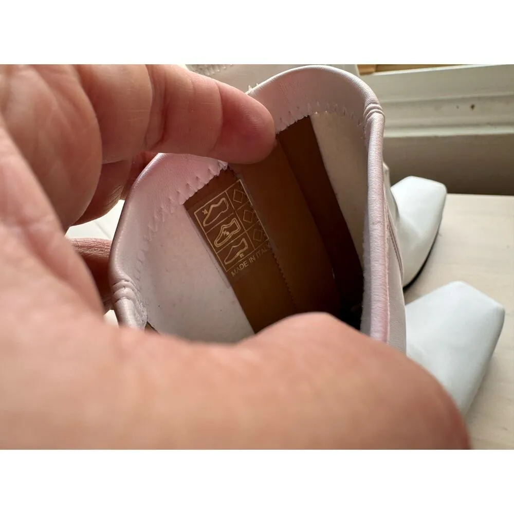 Stella McCartney white western sock stretch ankle BLOCK HEEL BOOTS 38/ US 8 - Image 4