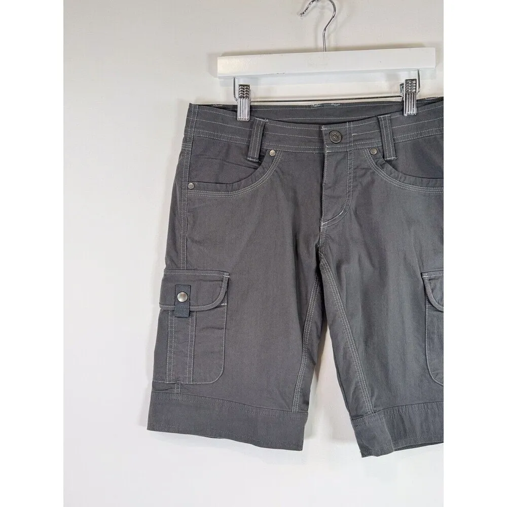 Kuhl Womens Shorts Gray Splash Cargo Stretch Hiking Outdoor Camp Gorpcore Size 2 - Image 5