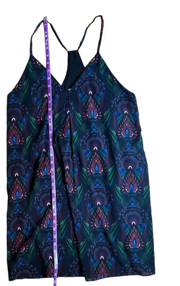 Alice & Olivia Abstract Printed Silk Cami Racerback Dress Black Red Size Medium - Image 4