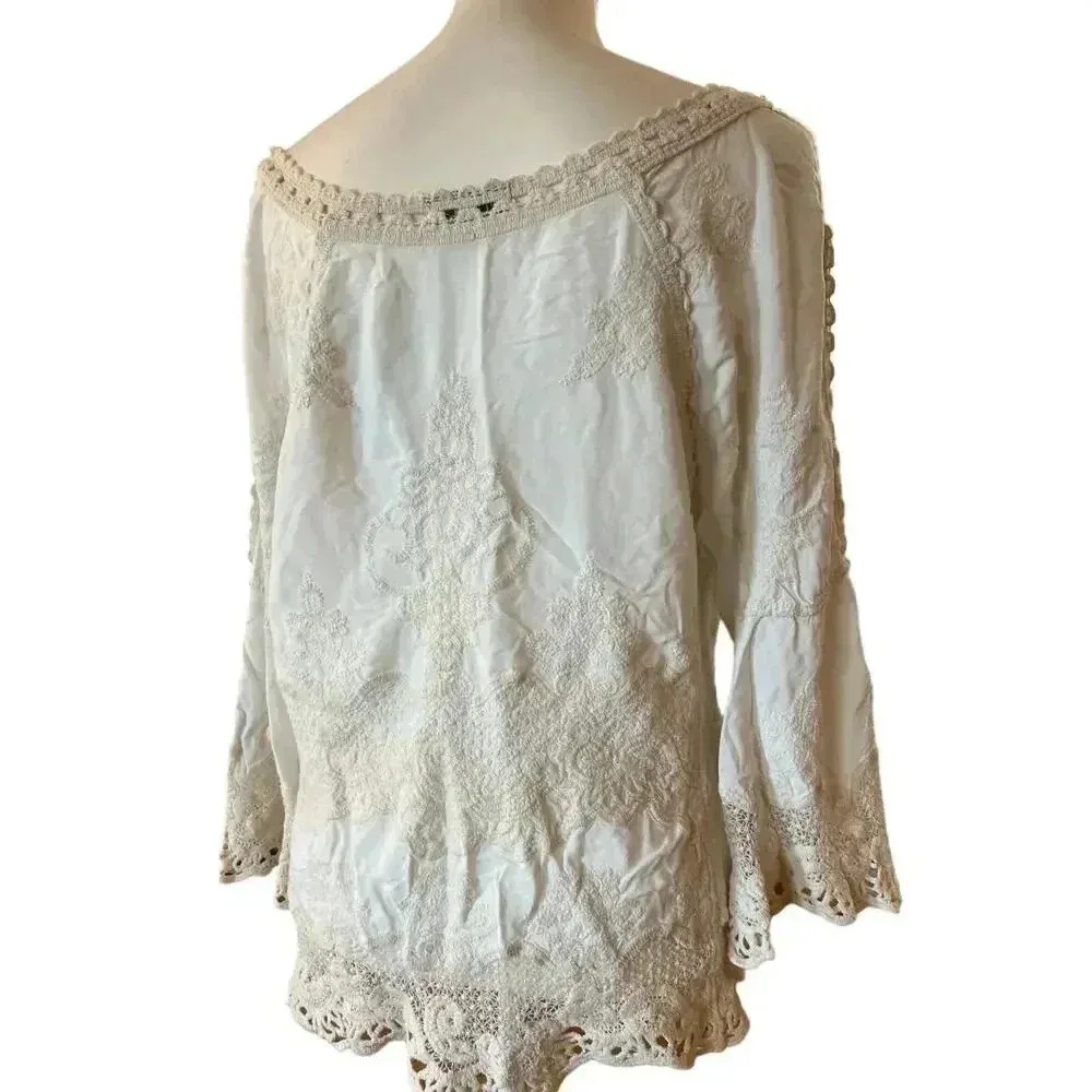 DEMOCRACY boho baggy tunic top womens size medium - Image 7