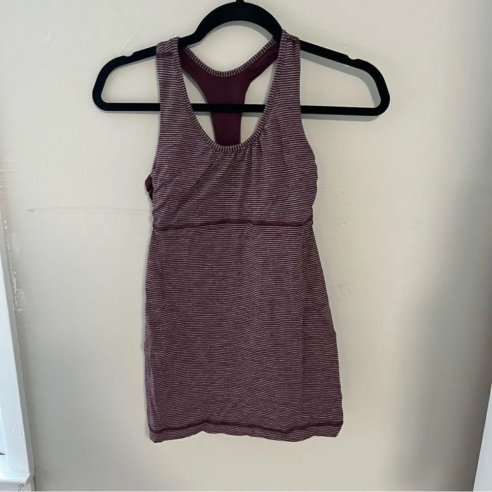Lululemon Stripe Tank Wine Gray - Image 3