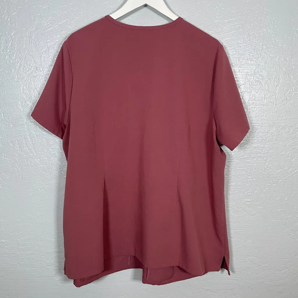 Figs Women Plus Size 4XL Dusty Rose Pink Casma Scrub Top Shirt Three Pocket - Image 5