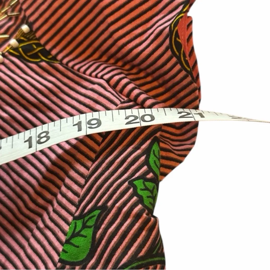 Ankara Short Sleeve Vibrant Multicolor Handmade Peplum Top size Large - Image 9