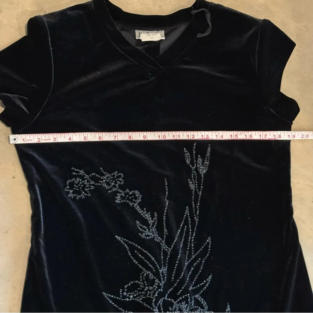 Nina Piccalino Black Dress with Floral Accents Size 12 - Image 7