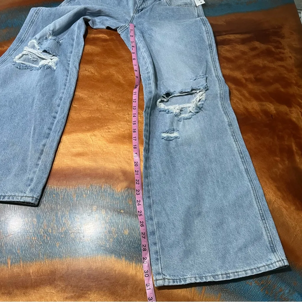 NWT PacSun Casey Ripped Knee Low Rise Baggy Wide Leg Jeans distressed size 26 - Image 13