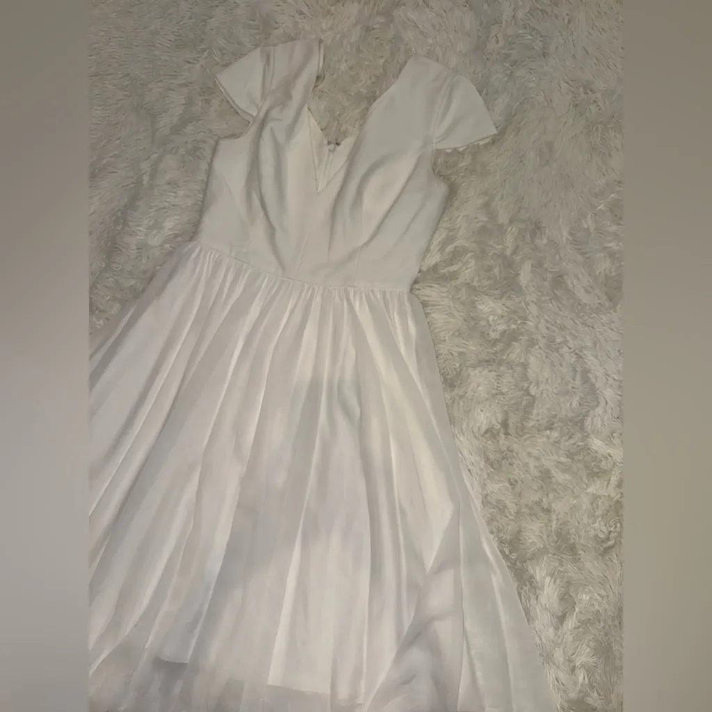 NWOT Dress the Population Dress Fit & Flare Corey white Chiffon Cocktail Sz M - Image 8