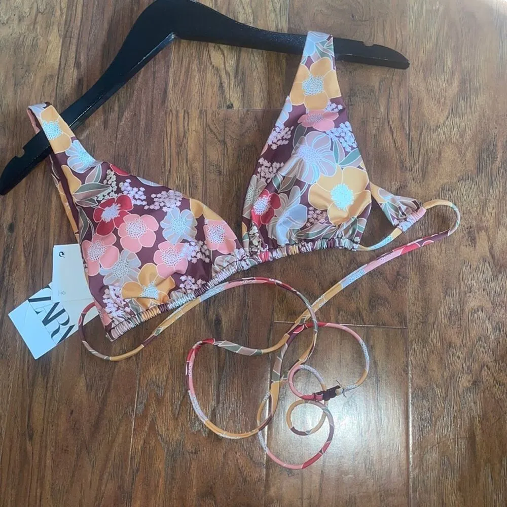 ZARA Printed Wrap Around Bikini Top - Image 2