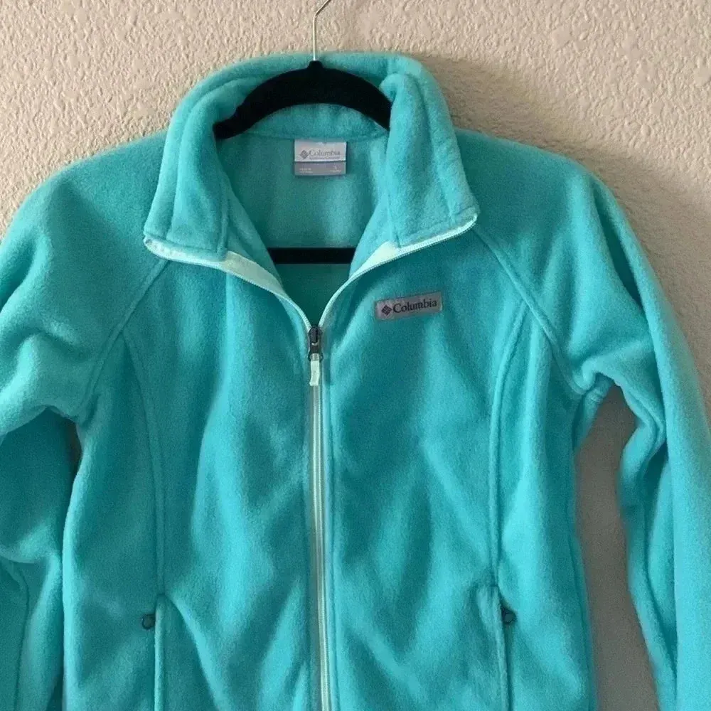 Columbia fleece sz L back to school comfy cozy hiking camping outdoor mint green - Image 4