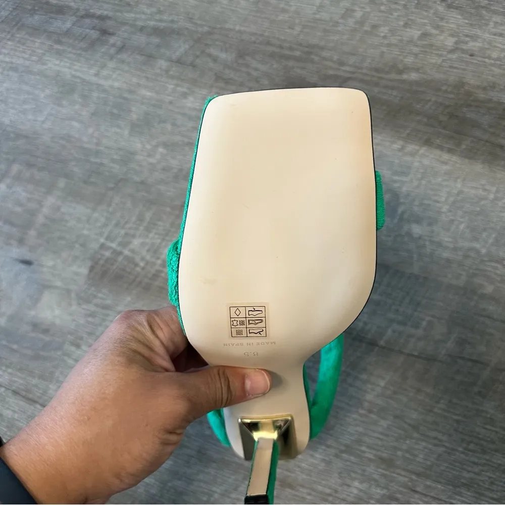 Good American Green Terry Heels size 8.5 NIB - Image 5