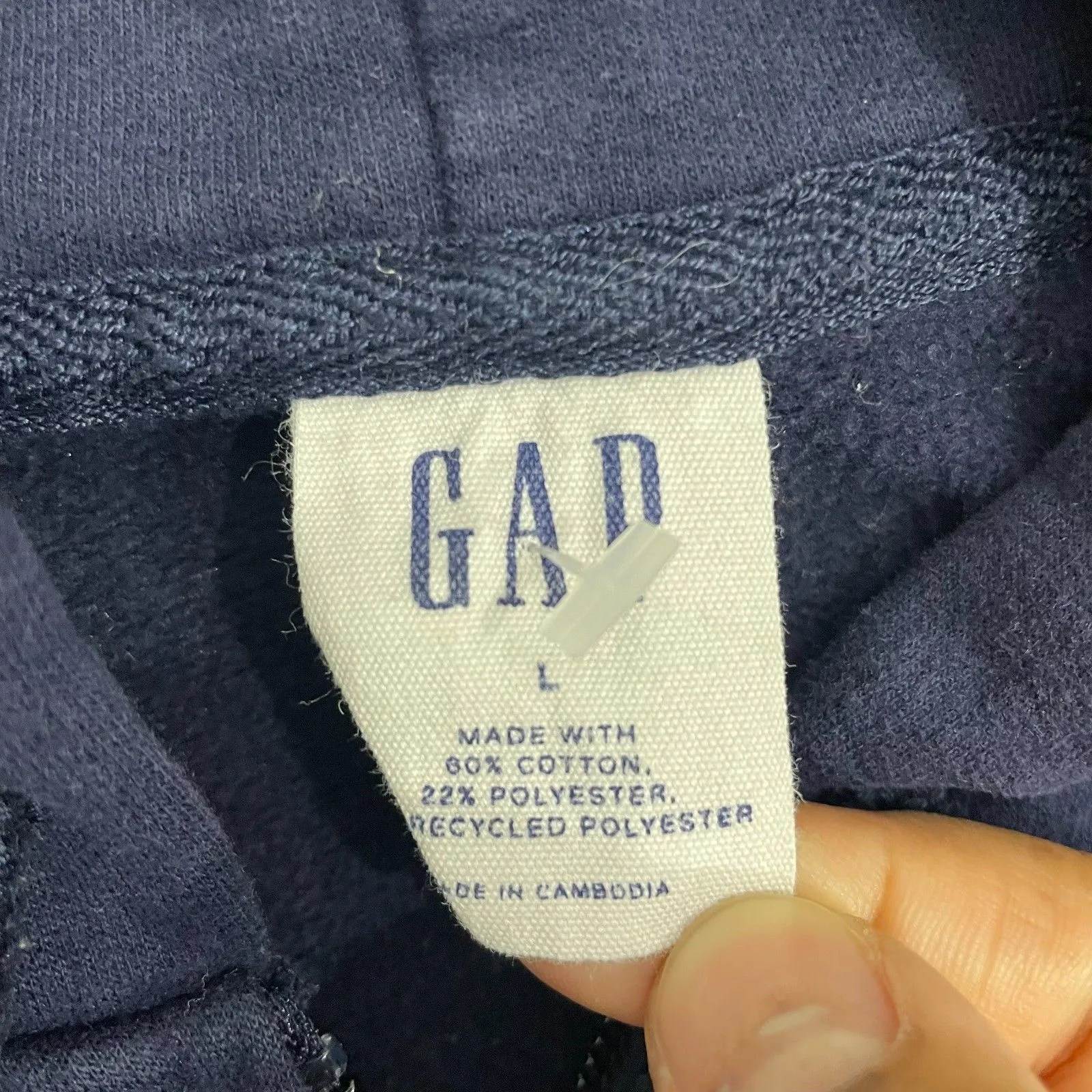 Gap Factory Relaxed Gap Logo Hoodie Women L Navy Full Zip Blue Size L - Image 3