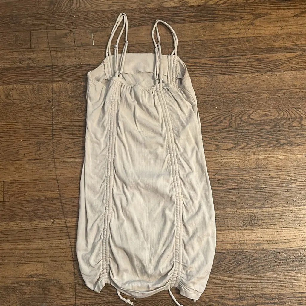 Wild Fable Tan Ruched Mini Beachy dress - Image 2