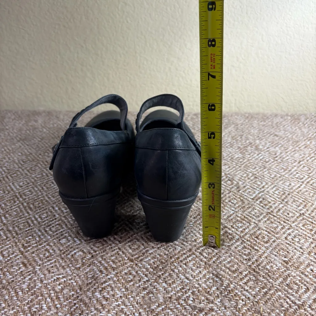 Abeo Womens Rebeka Mary Jane Pump Sz 10N Neutral Block Heel Black Leather Comfy - Image 7