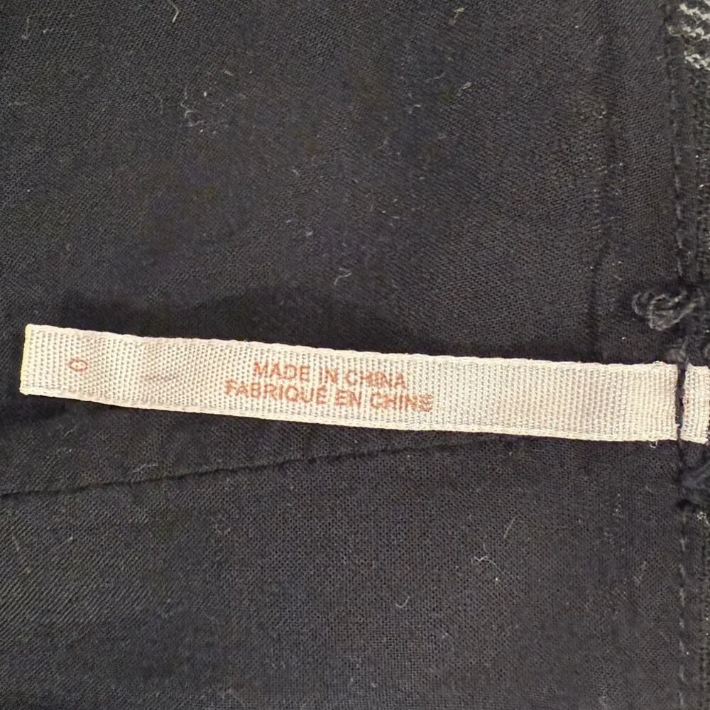 Free People Knotted Front Miss Molly Plaid V-Neck Mini Dress Black Women Size 0 - Image 6