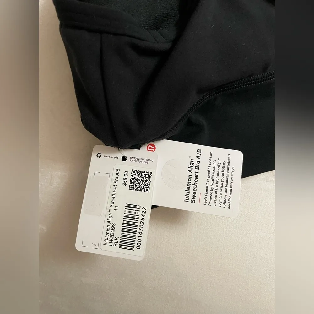 Lululemon NWT Align Sweetheart Sports Bra Black Size 14 A/B - Image 7