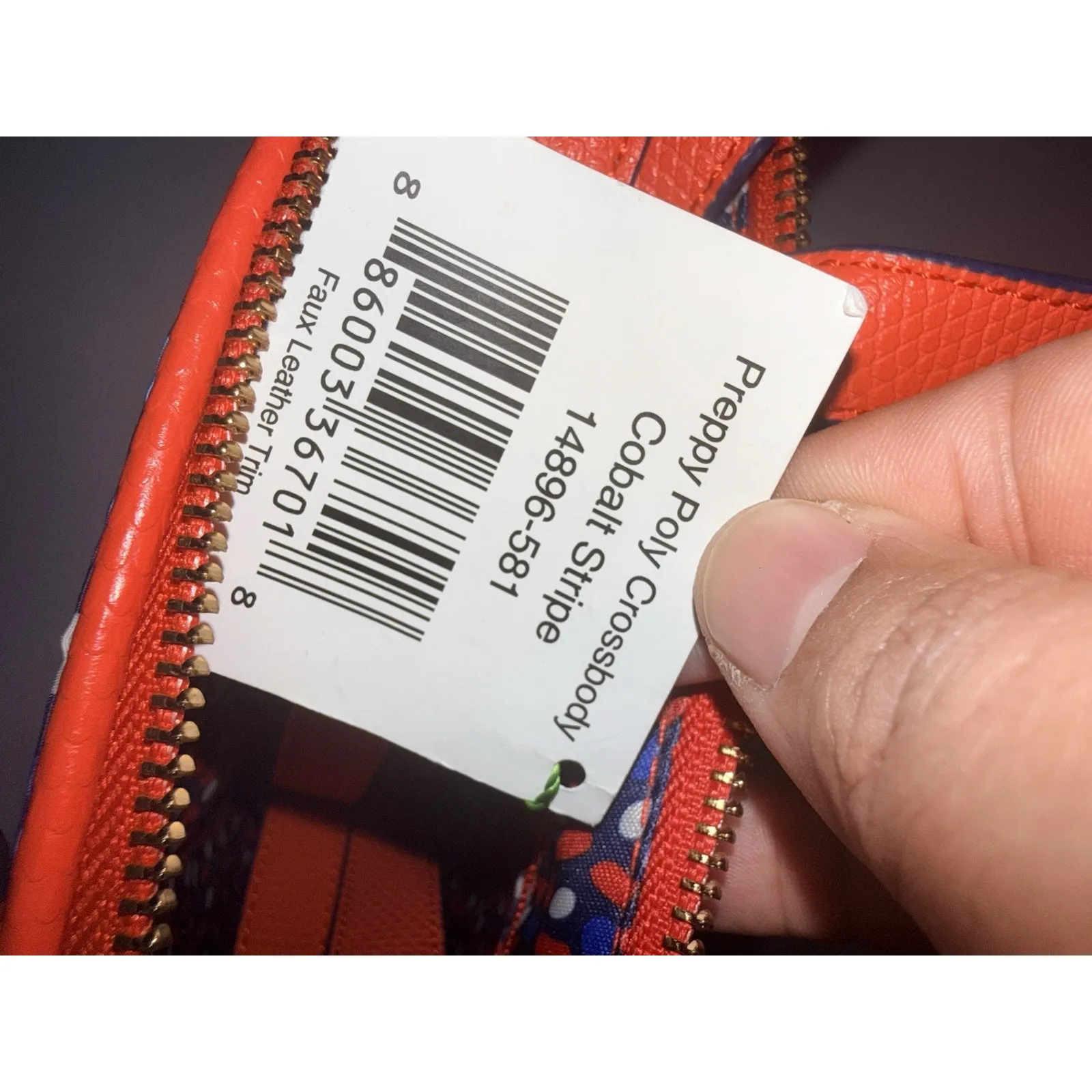 Vera Bradley Preppy Poly Crossbody Purse Handbag Cobalt Stripe Retired Blue NWT - Image 7