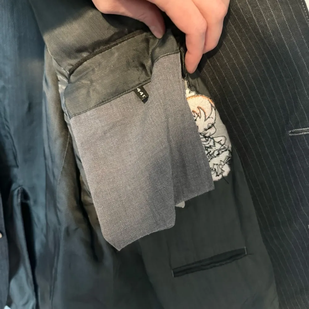 Vintage RARE 1994 TOO CUTE pinstripe Flintstones embroidered Oversized blazer Size XL - Image 5