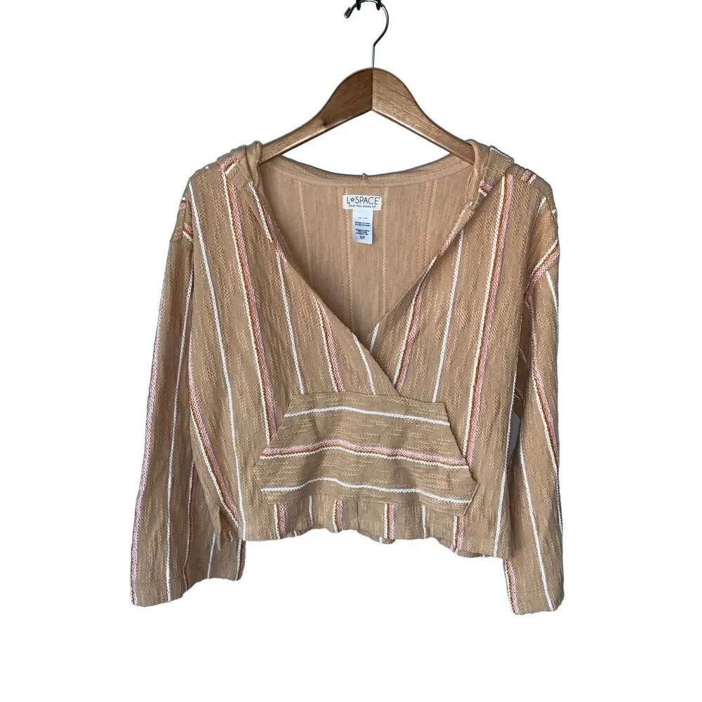 L Space Paradise Sunrise Stripe Print Hooded Pullover - Image 4