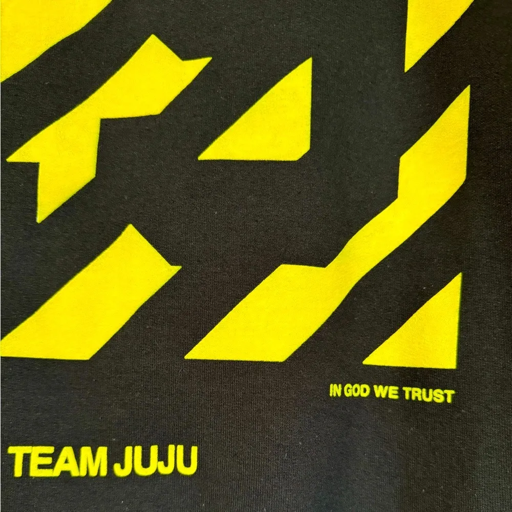 Team Juju Littsburg Black Graphic Unisex Hoodie Size S Yellow - Image 11