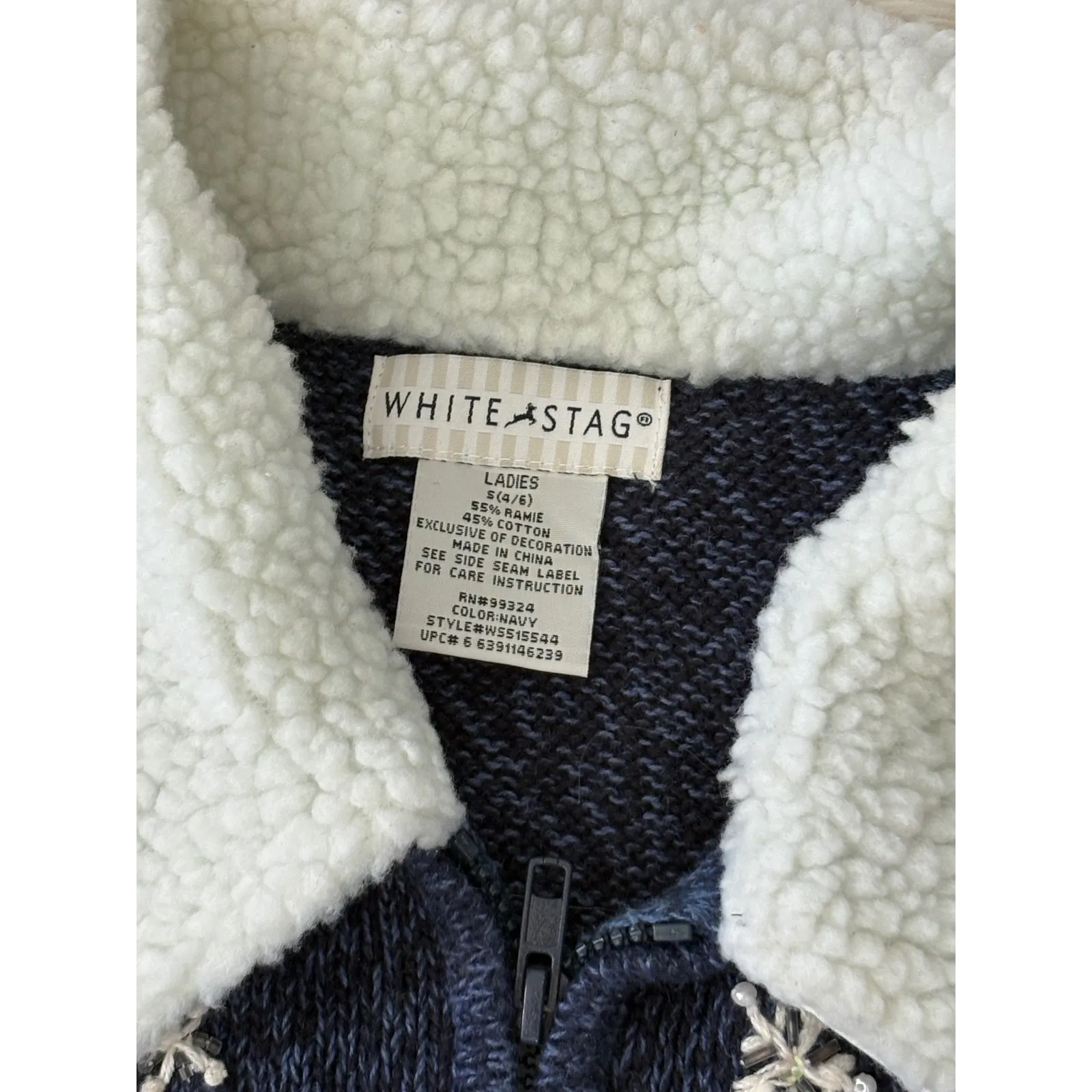 White Stag Women's Novelty Snowman Christmas Sweater‎ Vest Fleece Collar S - Image 4