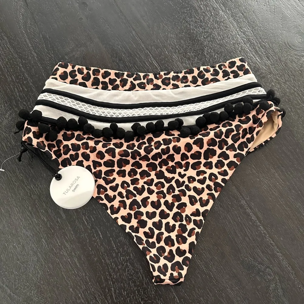 Tularosa Leopard Print High-Waisted Bikini‎ Bottom Sz S - Image 4
