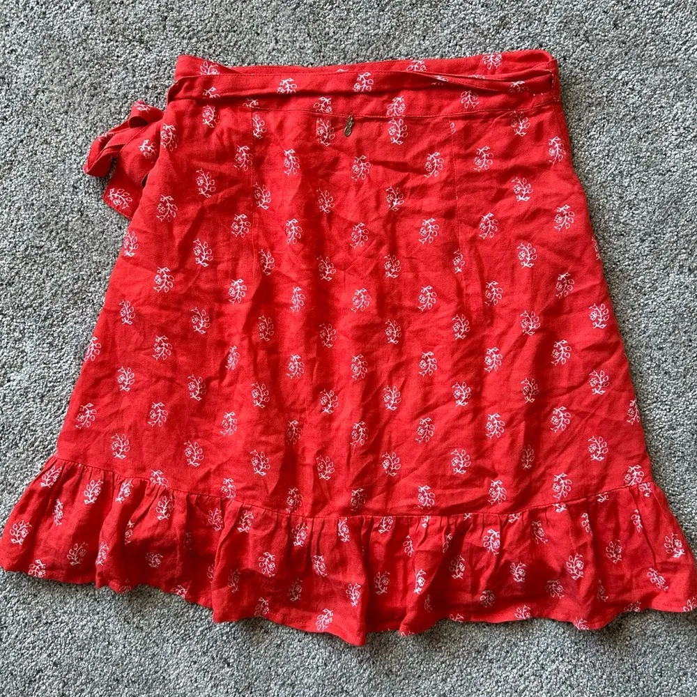 Beachgold Red Ruffle Wrap Skirt - Image 4