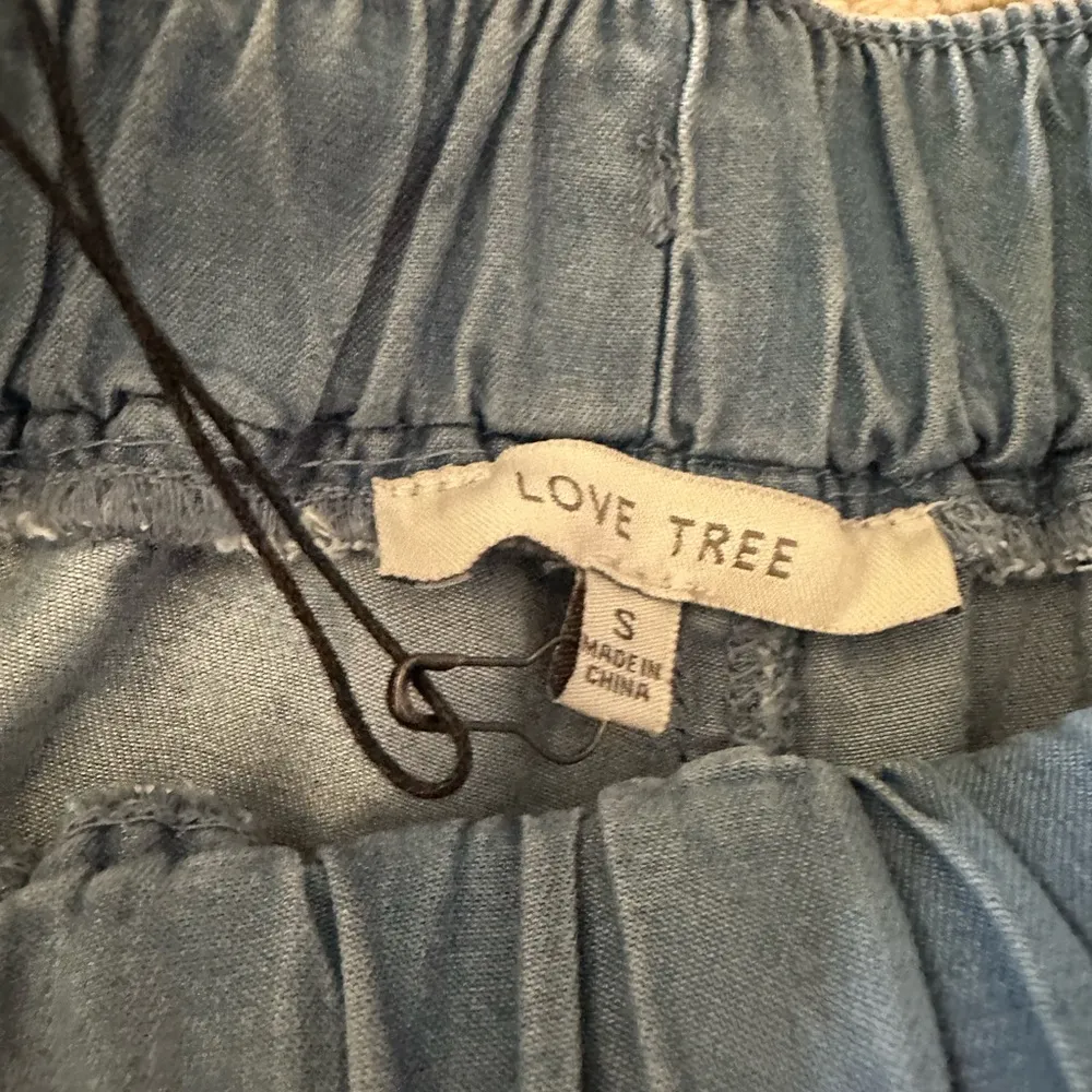 Chambray Denim Light Cargo Jogger Pants LOVE TREE SIZE S - Image 3