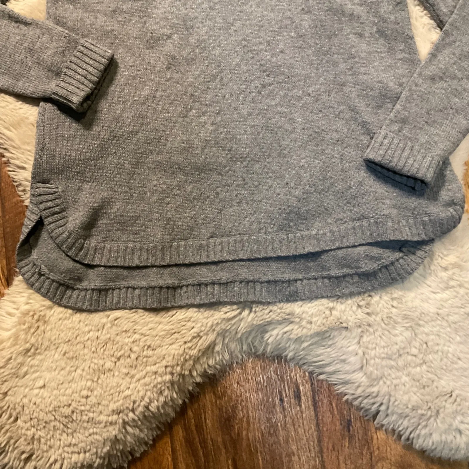 Toad & Co Aleutia Crew Sweater Size Small Lambswool Gray Black Pattern Round Hem - Image 4