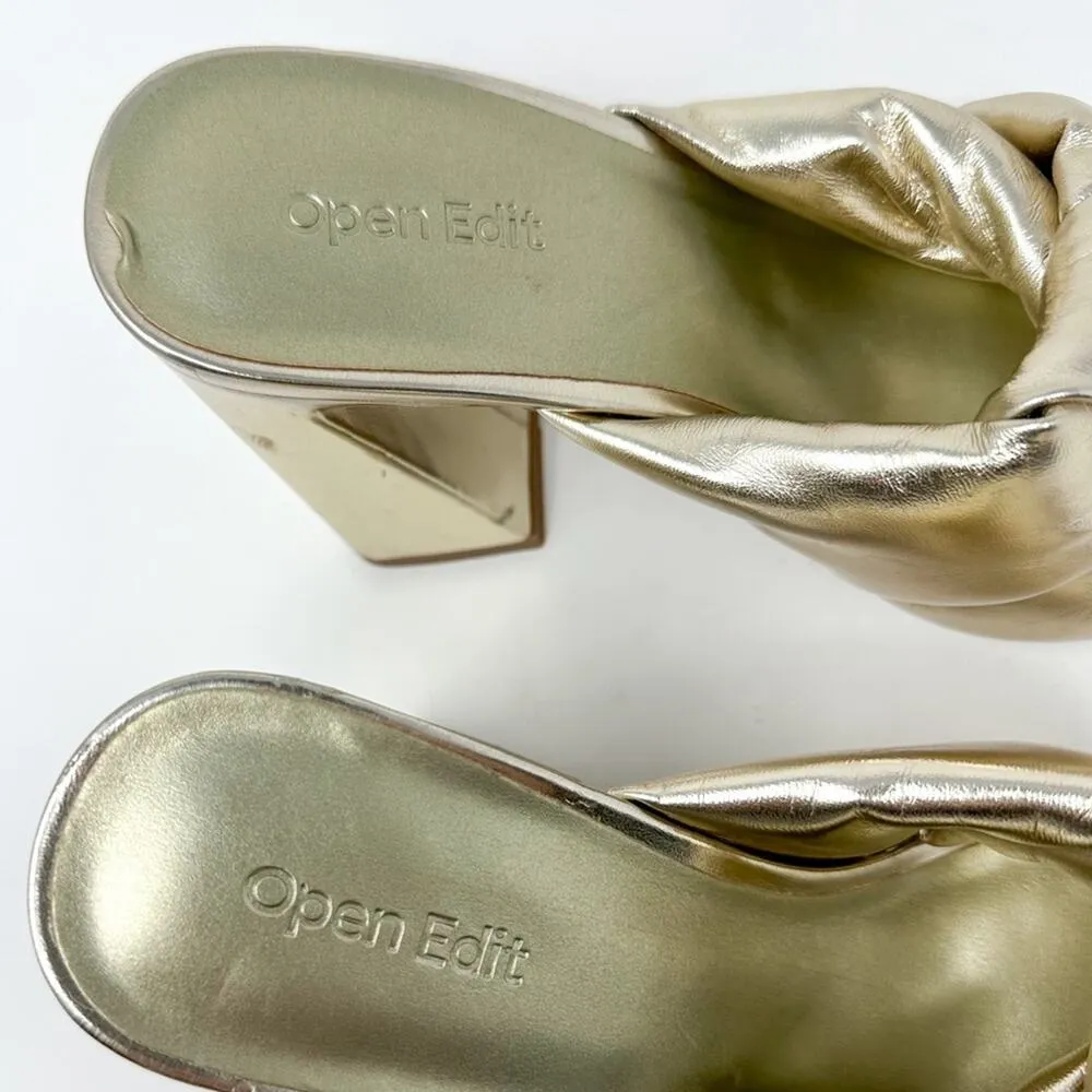 Open Edit Nordstrom Saydee Gold Metallic Puff Sandal Heel, NWOT, Size 5.5 - Image 11