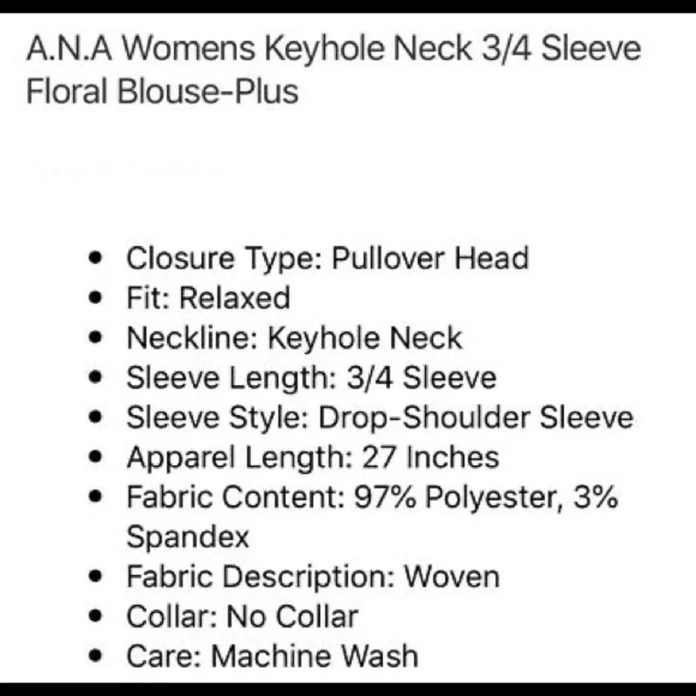 ✨ HP✨A.N.A Womens Keyhole Neck 3/4 Sleeve Floral Blouse ✨ - Image 8