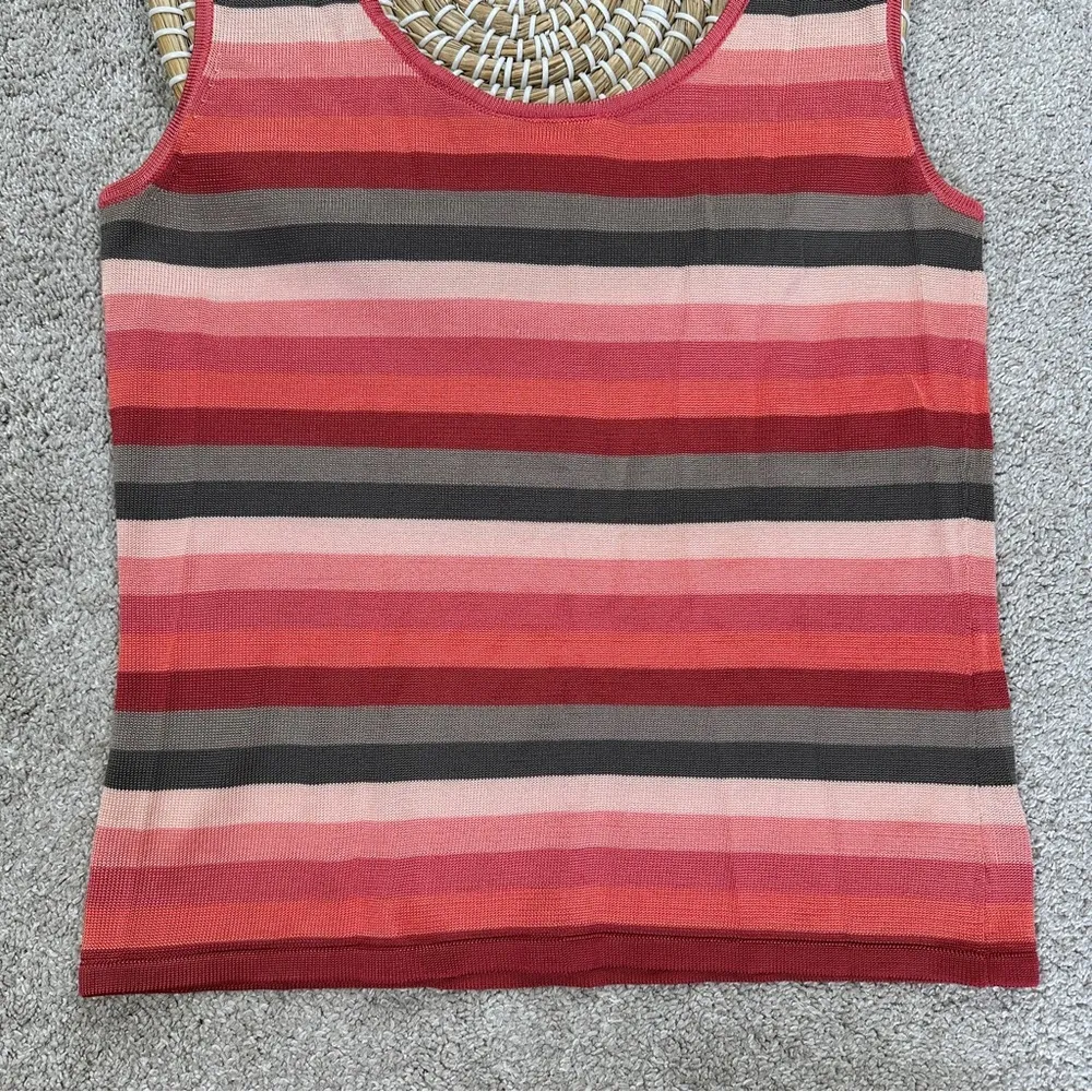Talbots Women’s Vintage Y2K Striped Retro Knit Tank Top Sleeveless Multicolor S - Image 6