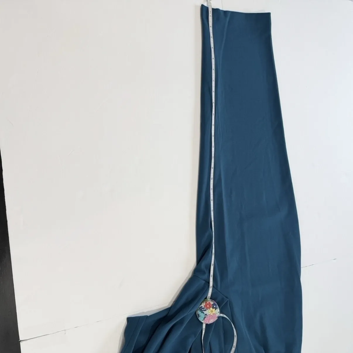 Calvin Klein Teal Tulip Sleeve Belted Stretch Crepe Cropped Leg Jumpsuit Size 10 - Image 10