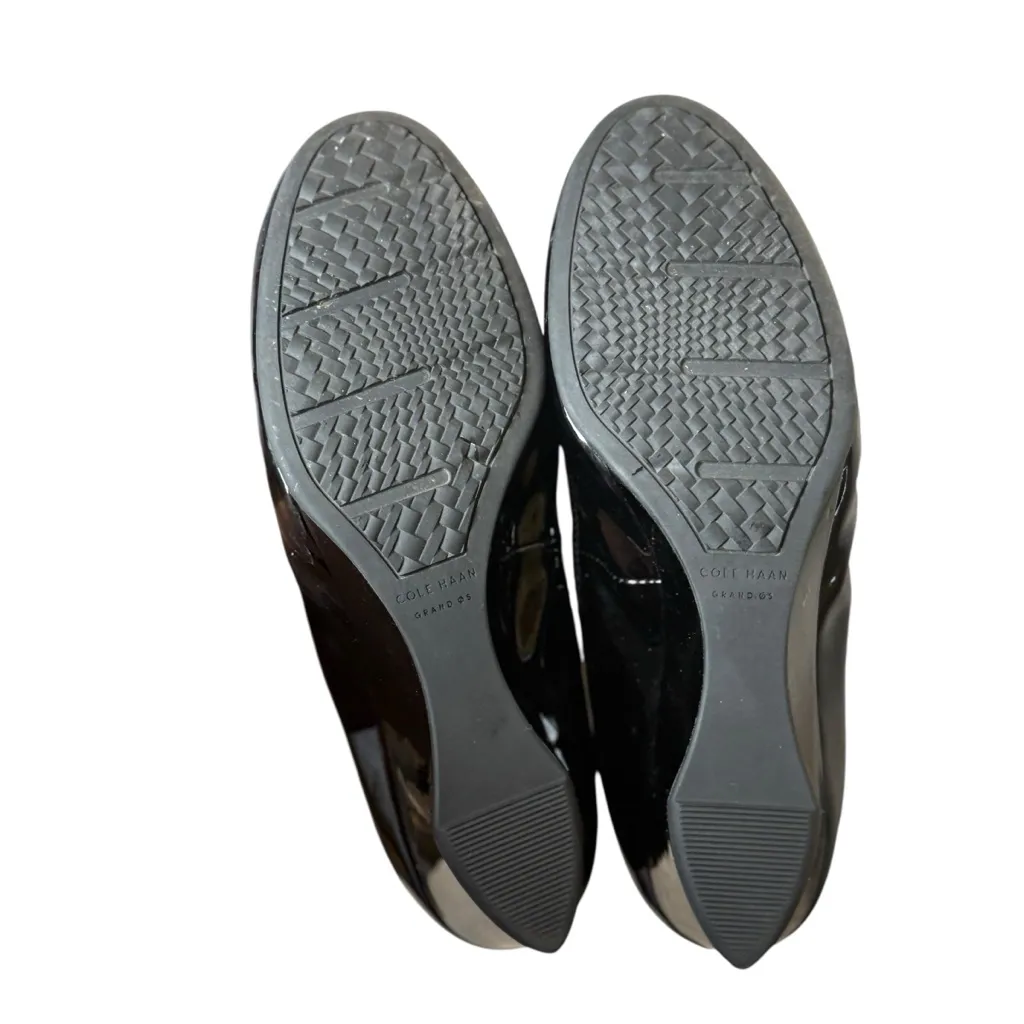 Cole Haan Women’s Black Patent Leather Wedge Shoes Heels 7.5M Classic Minimalist - Image 6
