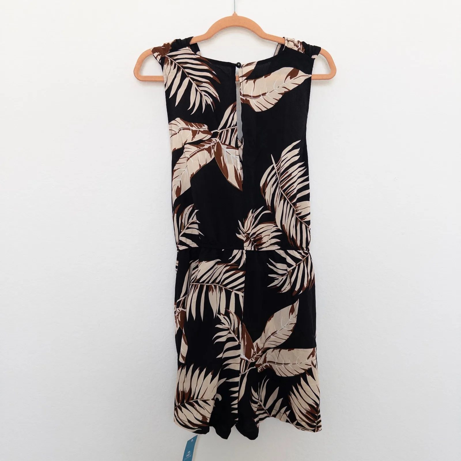 Cupshe Womens Dress Size L Black Tropical Print Romper Vacation Resort‎ Coastal - Image 5