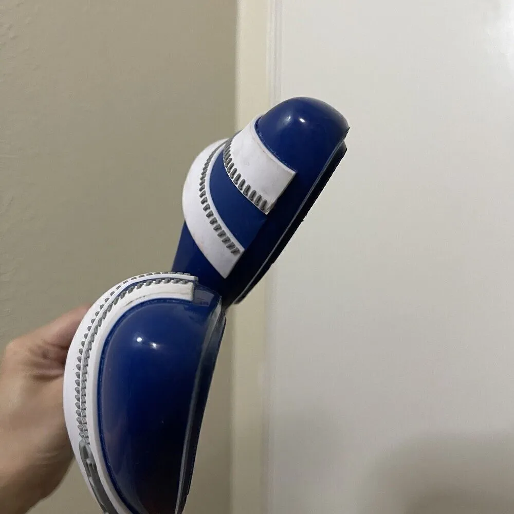 Melissa x Karl lagerfeld blue zipper rubber pointed toe flats size US 6 - Image 7